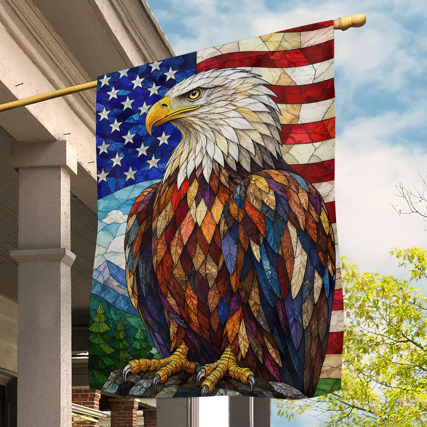 July 4th Eagle USA Garden Flag & House Flag, Wings Of Freedom Outdoor Decor, Independence Day Yard Flag Gift For Eagle Lover