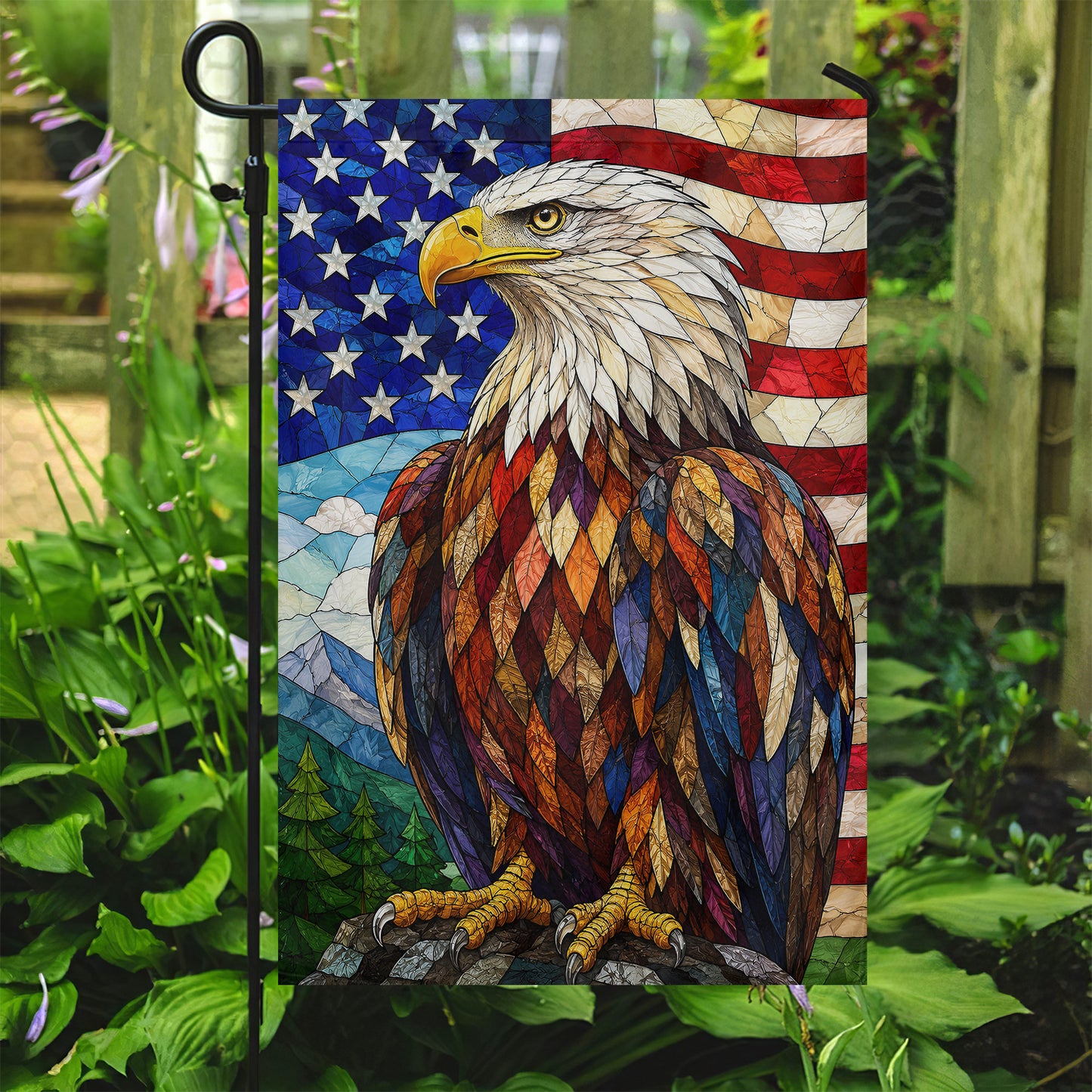 July 4th Eagle USA Garden Flag & House Flag, Wings Of Freedom Outdoor Decor, Independence Day Yard Flag Gift For Eagle Lover
