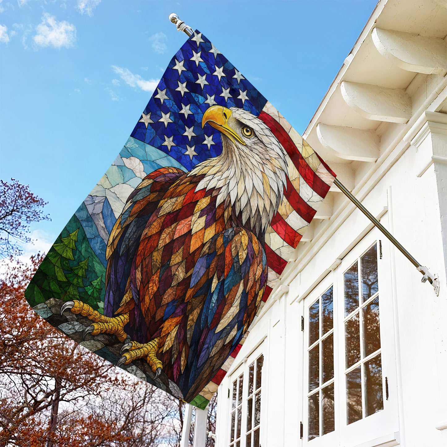 July 4th Eagle USA Garden Flag & House Flag, Wings Of Freedom Outdoor Decor, Independence Day Yard Flag Gift For Eagle Lover