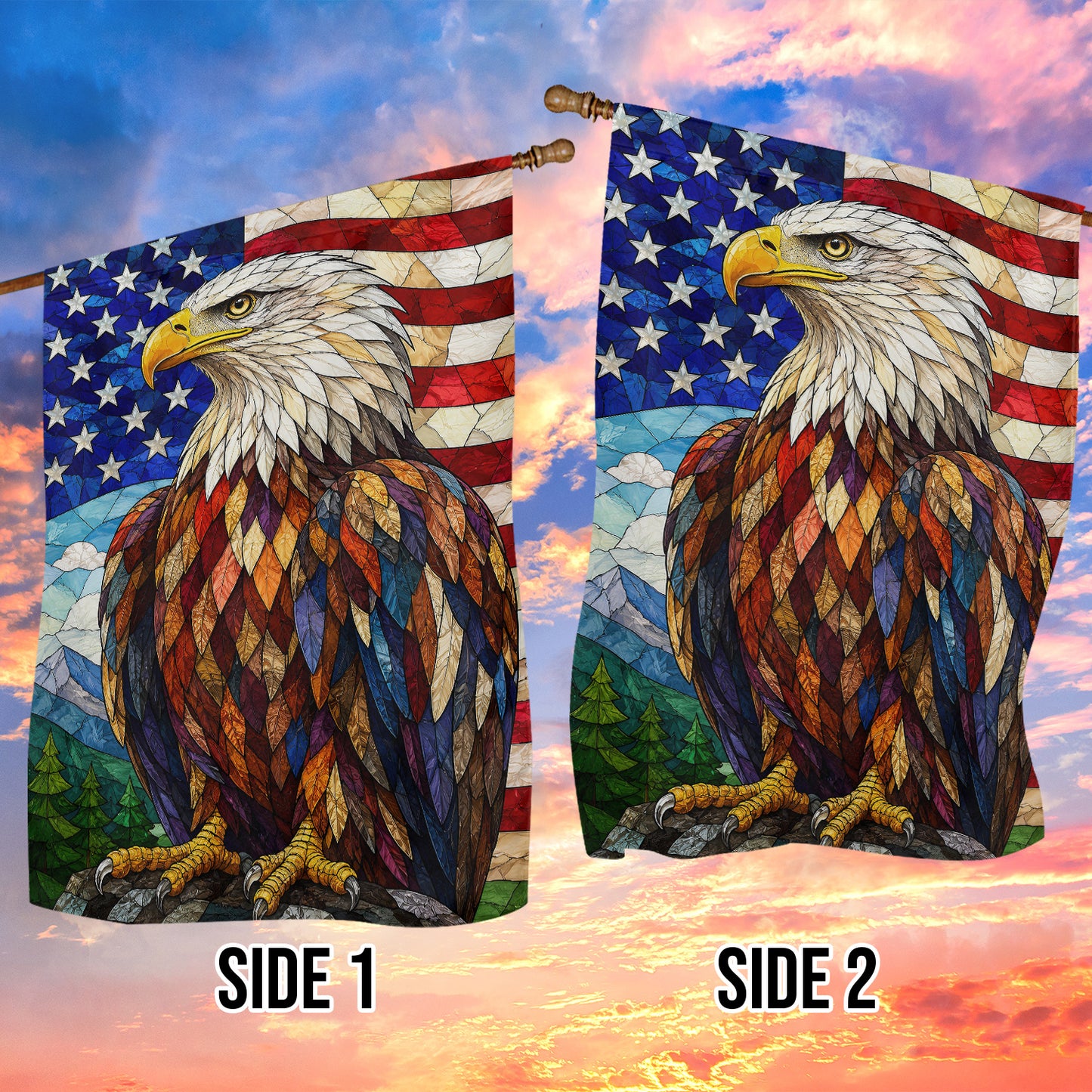 July 4th Eagle USA Garden Flag & House Flag, Wings Of Freedom Outdoor Decor, Independence Day Yard Flag Gift For Eagle Lover