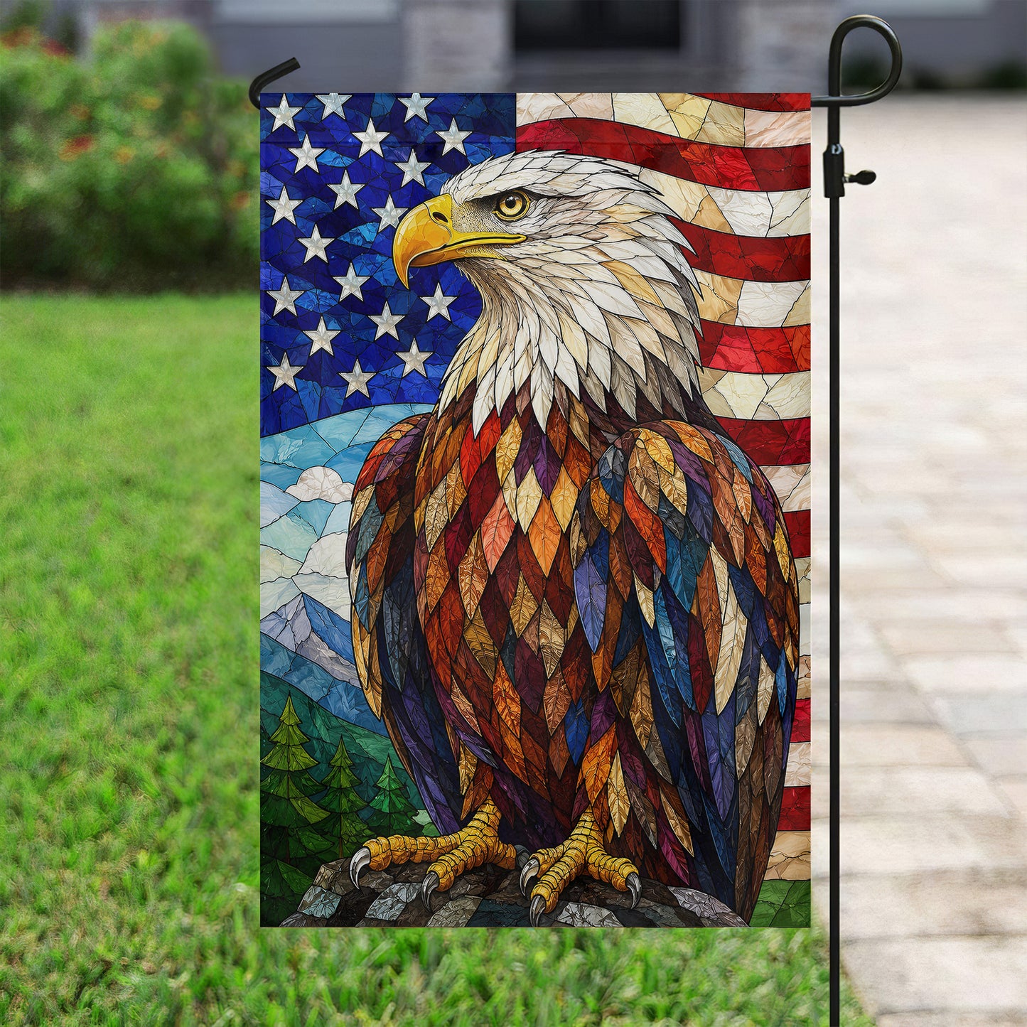 July 4th Eagle USA Garden Flag & House Flag, Wings Of Freedom Outdoor Decor, Independence Day Yard Flag Gift For Eagle Lover