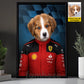 Personalized Ferarri Dog Canvas Painting, Every Great Racer Has Four Paws Wall Art Decor, Poster Gift For Dog Lover, Racing Lover