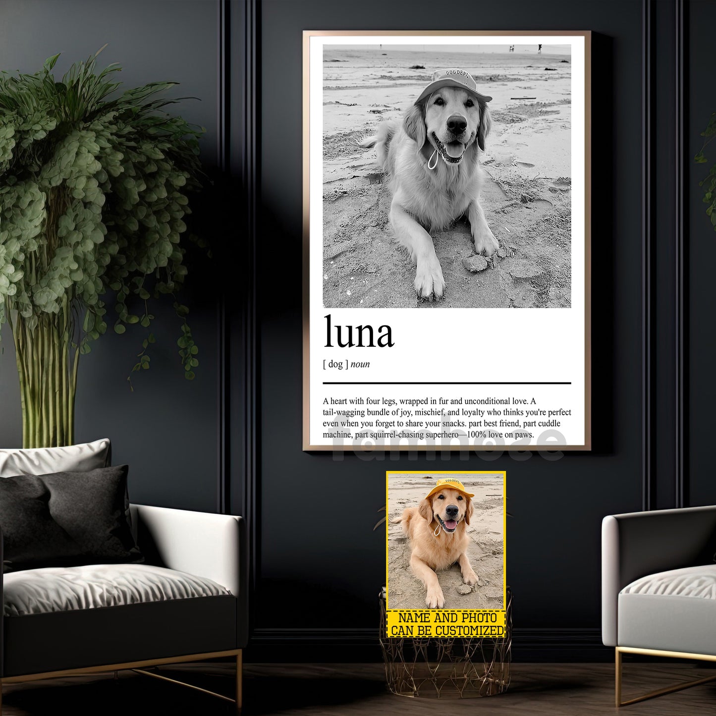 Personalized Dog Canvas Painting, A Heart With Four Legs Wall Art Decor, Poster Gift For Dog Lover