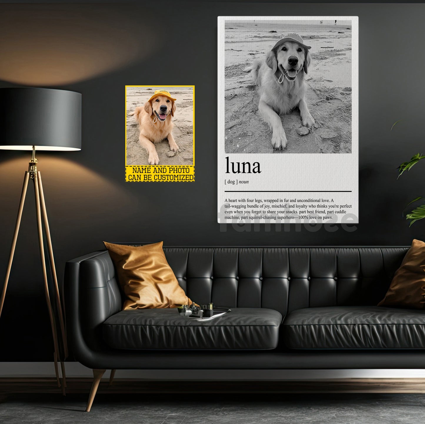 Personalized Dog Canvas Painting, A Heart With Four Legs Wall Art Decor, Poster Gift For Dog Lover