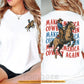 July 4th Cowboy Rodeo Two-sided T-shirt, Make America Cowboy Again Tees Independence Day Gift For Cowboys, Rodeo Lover
