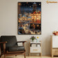 Enchanted Evening Winter Fair Under The Stars, Victorian Christmas Canvas Painting, Xmas Wall Art Decor - Christmas Poster Gift