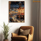 Enchanted Evening Winter Fair Under The Stars, Victorian Christmas Canvas Painting, Xmas Wall Art Decor - Christmas Poster Gift