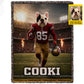 Personalized Football Dog Fleece Blanket, The Real MVP Wears Fur Woven Blanket, Sherpa Blanket Gift For Dog Lover, Football Lover