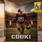 Personalized Football Dog Fleece Blanket, The Real MVP Wears Fur Woven Blanket, Sherpa Blanket Gift For Dog Lover, Football Lover