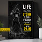Personalized Softball Girl Canvas Painting, Life Isn't About Waiting For The Storm To Pass Sport Wall Art Decor, Poster Gift For Softball Lover