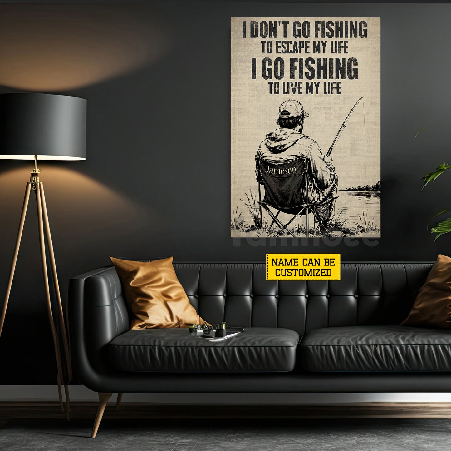 Personalized Fishing Canvas Painting, I Don't Go Fishing To Escape My Live Wall Art Decor, Poster Gift For Fishing Lover
