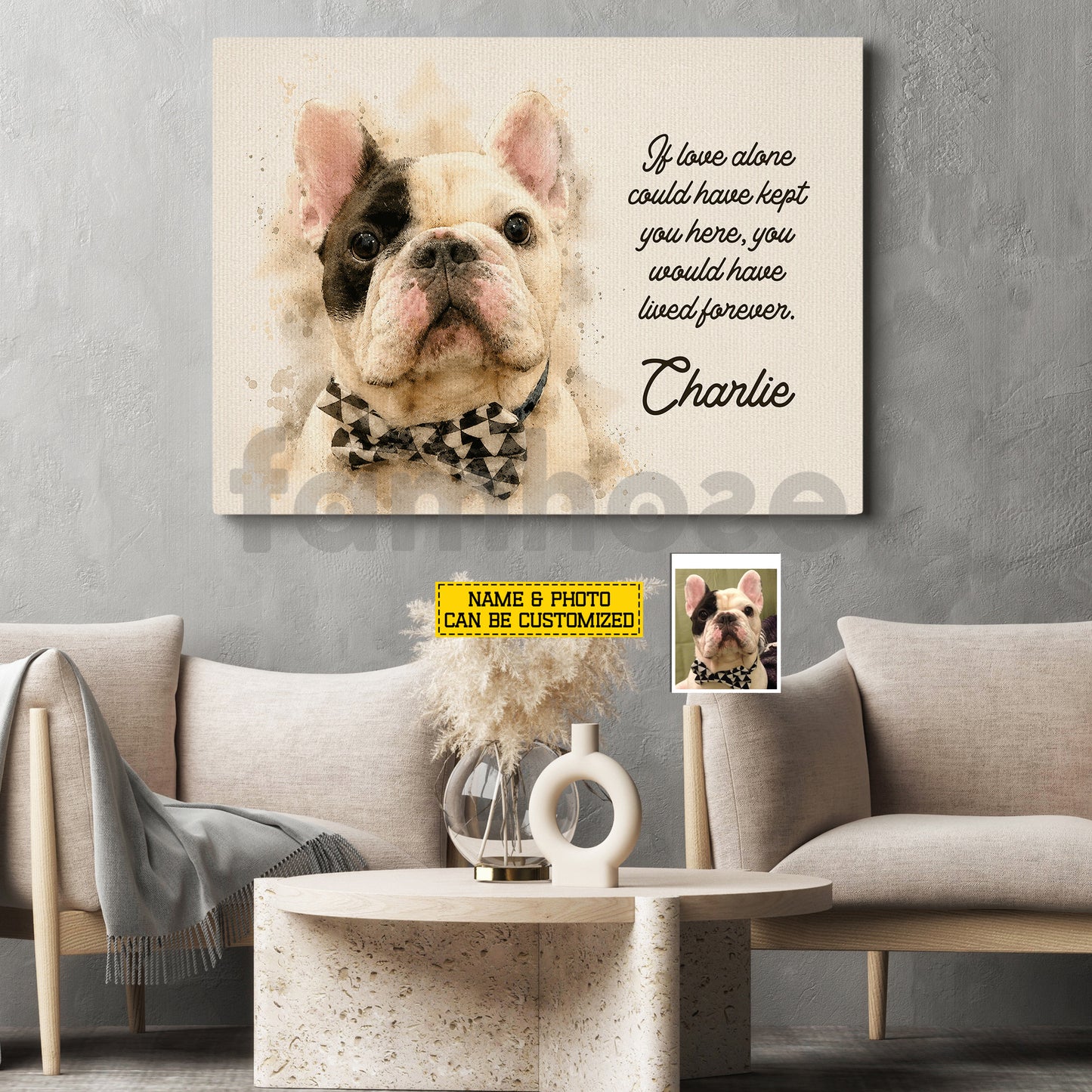 Personalized Dog Loss & Memories Canvas Painting, If Love Alone Could Have Kept You Here Wall Art Decor, Poster Gift For Dog Lovers