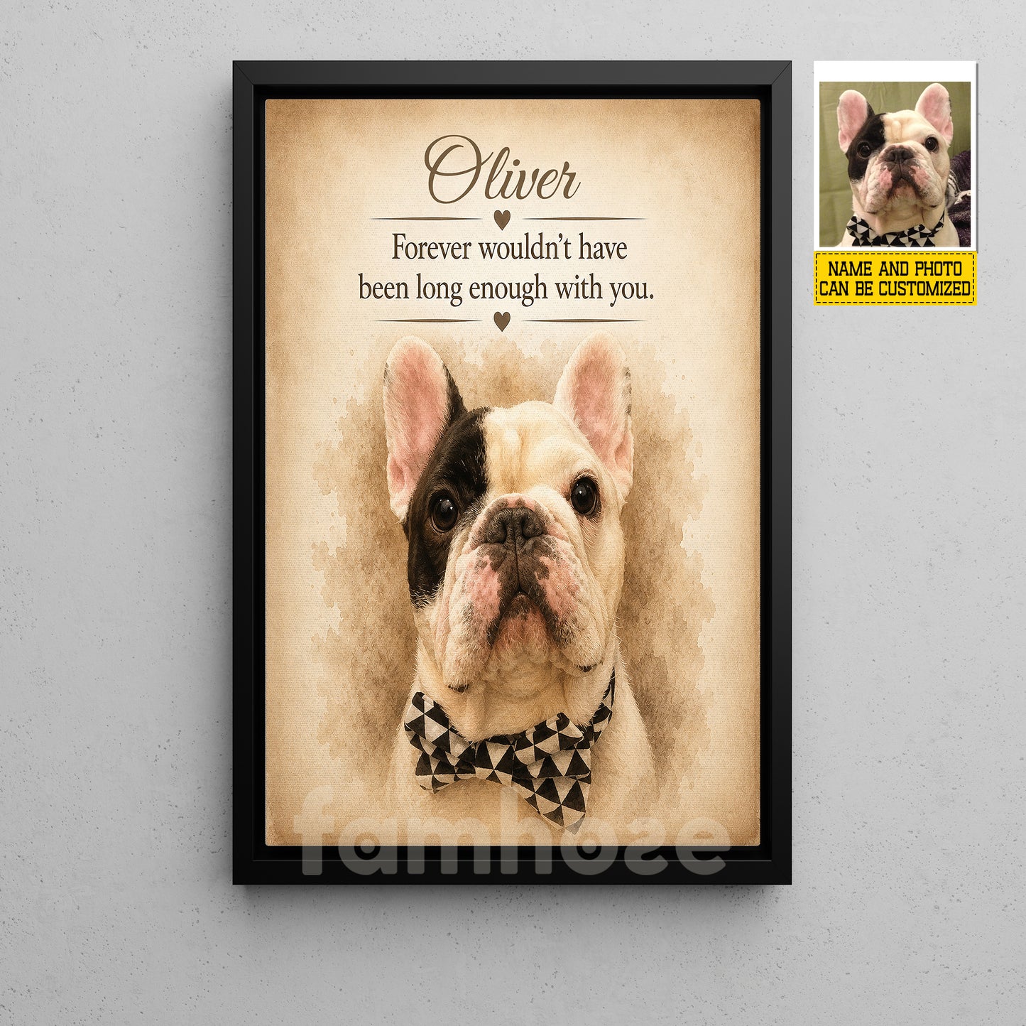 Personalized Dog Loss Keepsake & Memories Canvas Painting, Forever Wouldn't Have Been Long Enough With You Wall Art Decor, Poster Gift For Dog Lover