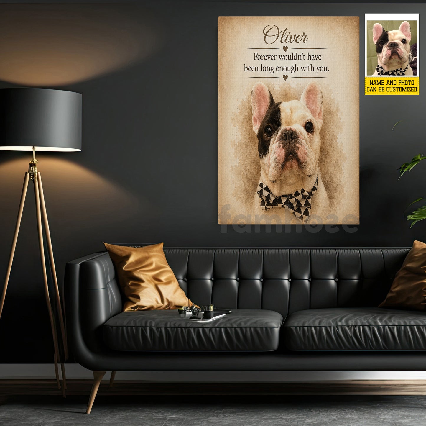 Personalized Dog Loss Keepsake & Memories Canvas Painting, Forever Wouldn't Have Been Long Enough With You Wall Art Decor, Poster Gift For Dog Lover