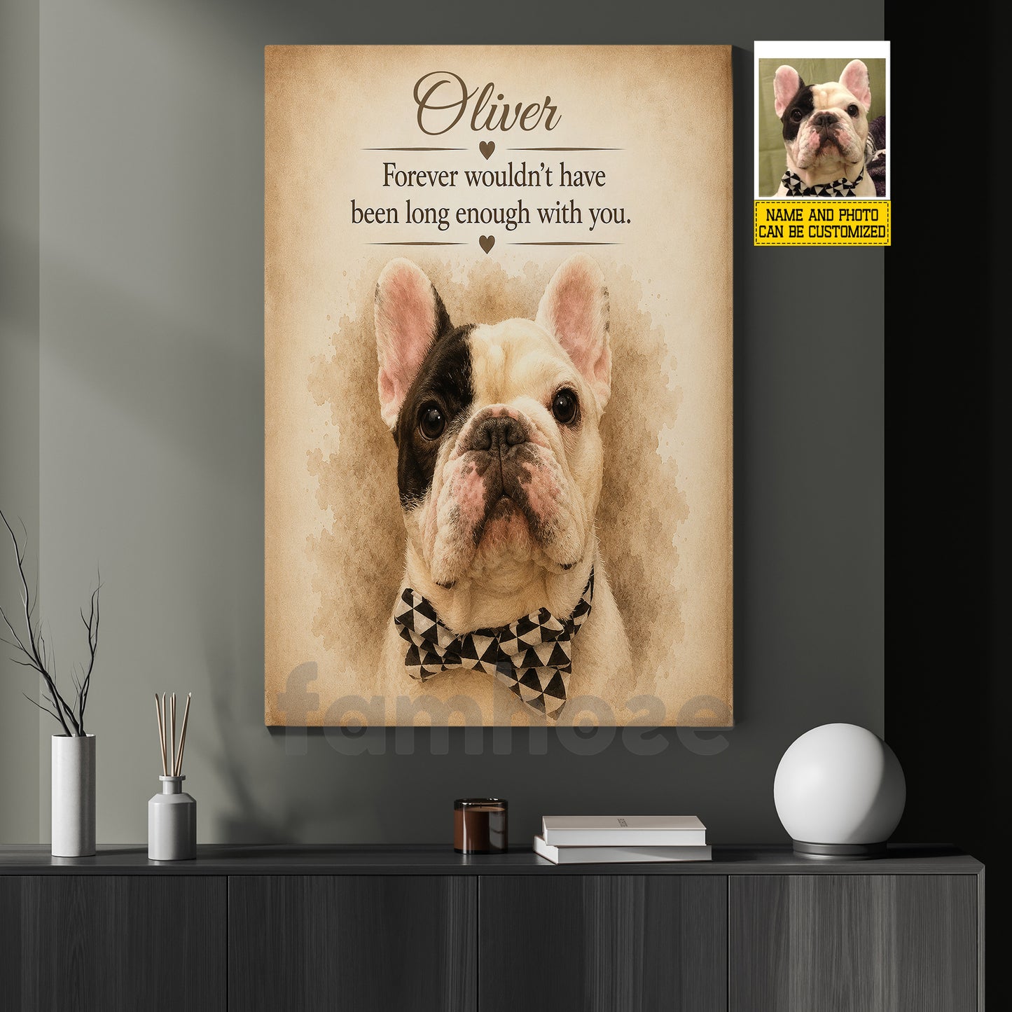 Personalized Dog Loss Keepsake & Memories Canvas Painting, Forever Wouldn't Have Been Long Enough With You Wall Art Decor, Poster Gift For Dog Lover