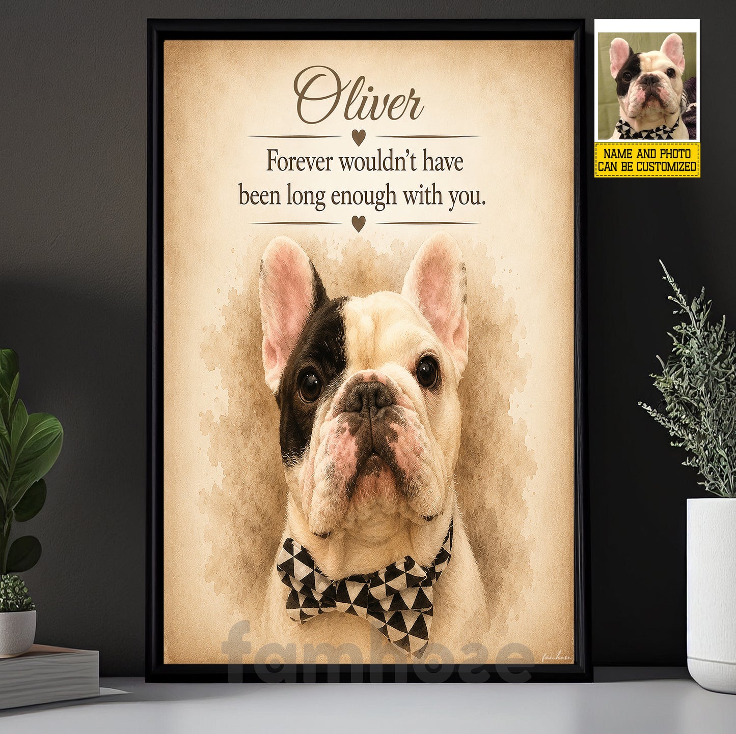 Personalized Dog Loss Keepsake & Memories Canvas Painting, Forever Wouldn't Have Been Long Enough With You Wall Art Decor, Poster Gift For Dog Lover