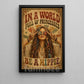 Boho Hippie Girl Canvas Painting, In A World Full Of Princesses Wall Art Decor, Poster Gift For Hippie Lover