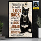 Personalized Cat Canvas Painting, When It's Too Hard To Look Back Wall Art Decor, Poster Gift For Cat Lovers