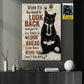Personalized Cat Canvas Painting, When It's Too Hard To Look Back Wall Art Decor, Poster Gift For Cat Lovers