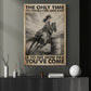 Barrel Racing Canvas Painting, The Only Time You Should Ever Look Back Wall Art Decor, Poster Gift For Barrel Racing Lover