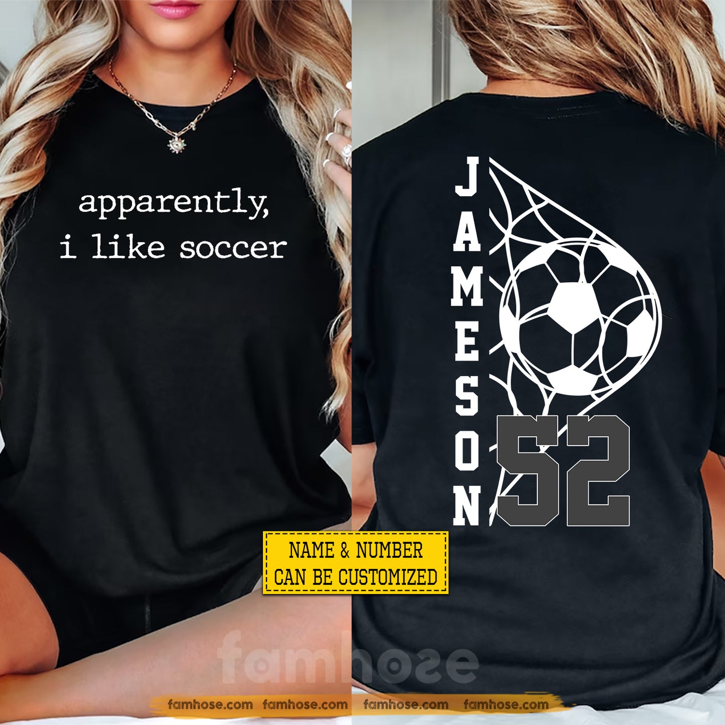 Personalized Soccer Two-sided T-shirt, Apparently I Like Soccer Sport Tees Gift For Soccer Lover