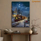 Enchanted Winter Express A Nighttime Journey Through a Snowy Village Christmas Canvas Painting, Xmas Wall Art Decor - Christmas Poster Gift For Train Lovers