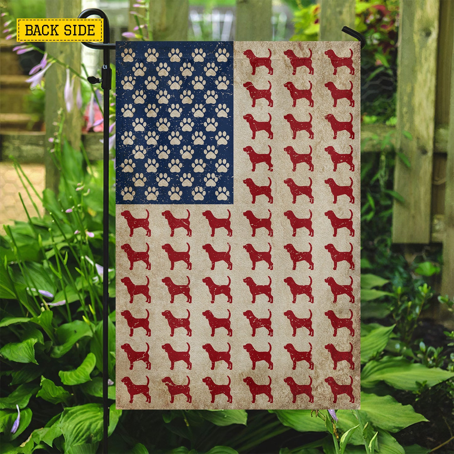 July 4th Beagle Dog USA Garden Flag & House Flag, Beagle Pride Wrapped In American Spirit Outdoor Decor, Independence Day Yard Flag Gift For Beagle Lover