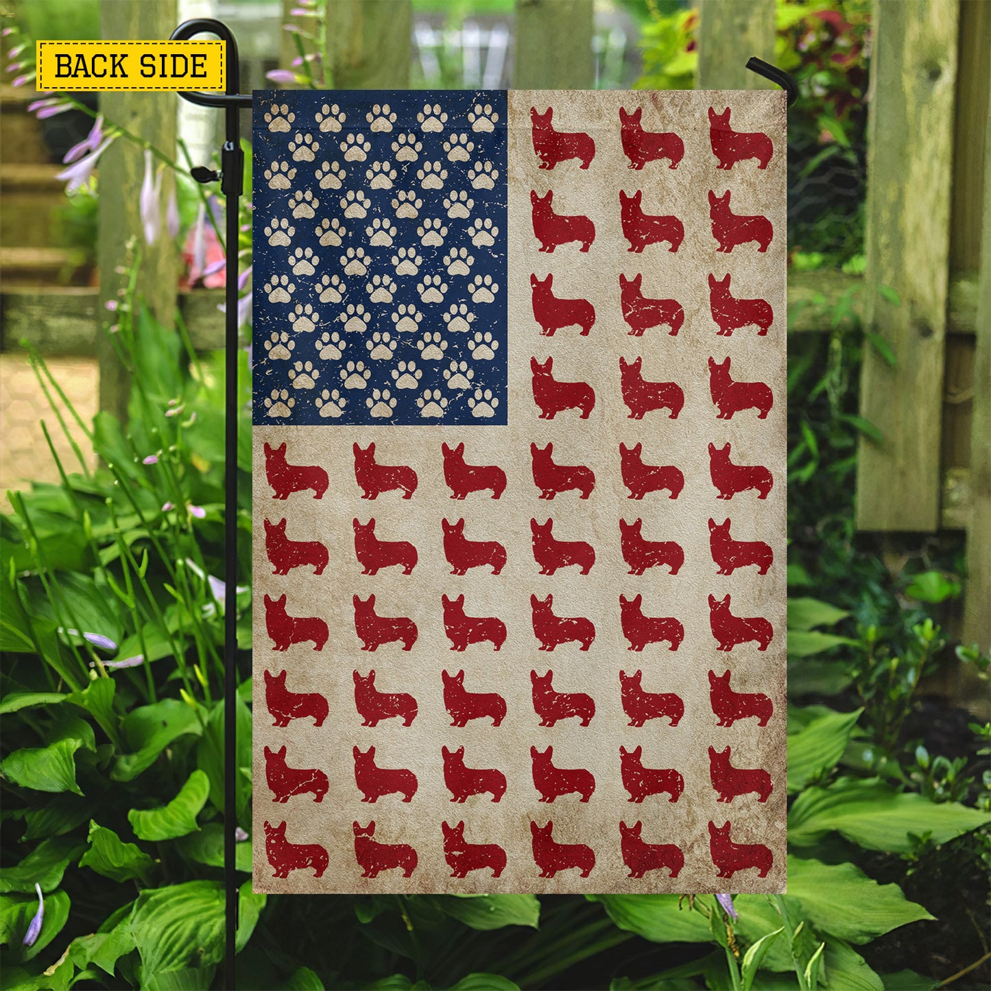July 4th Corgi Dog USA Garden Flag & House Flag, Short Legs Big American Spirit Outdoor Decor, Independence Day Yard Flag Gift For Corgi Lover