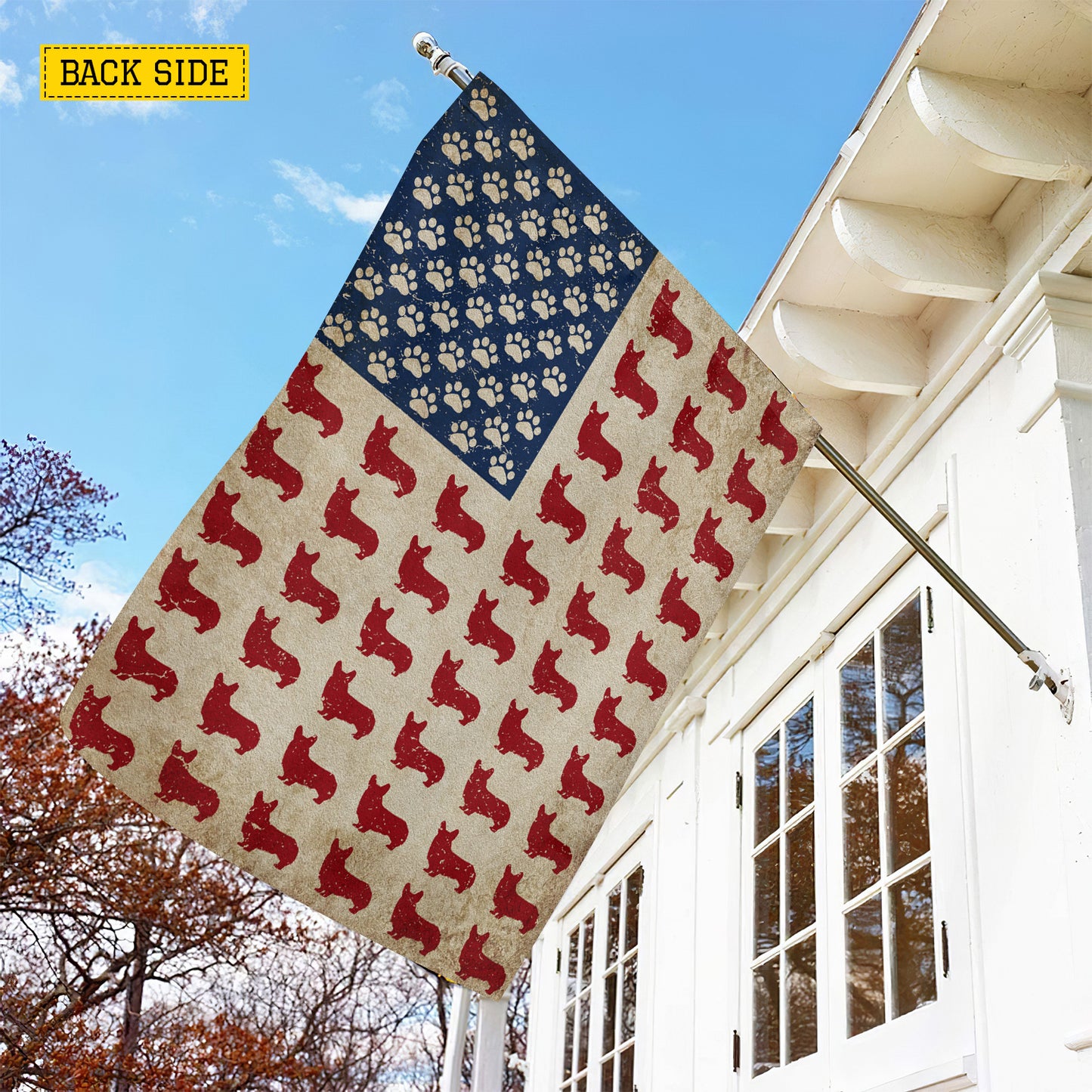 July 4th Corgi Dog USA Garden Flag & House Flag, Short Legs Big American Spirit Outdoor Decor, Independence Day Yard Flag Gift For Corgi Lover