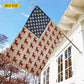 July 4th Chihuahua Dog USA Garden Flag & House Flag, Tiny Paws Big American Spirit Outdoor Decor, Independence Day Yard Flag Gift For Chihuahua Lover