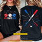 Personalized July 4th Baseball Two-sided T-shirt, Stars Stripes And Home Runs Sport Tees Independence Day Gift For Baseball Lover