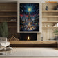 A Cosmic Fusion of Festivities and Extraterrestrial Wonder Christmas Canvas Painting, Xmas Wall Art Decor - Christmas Poster Gift