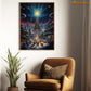 A Cosmic Fusion of Festivities and Extraterrestrial Wonder Christmas Canvas Painting, Xmas Wall Art Decor - Christmas Poster Gift