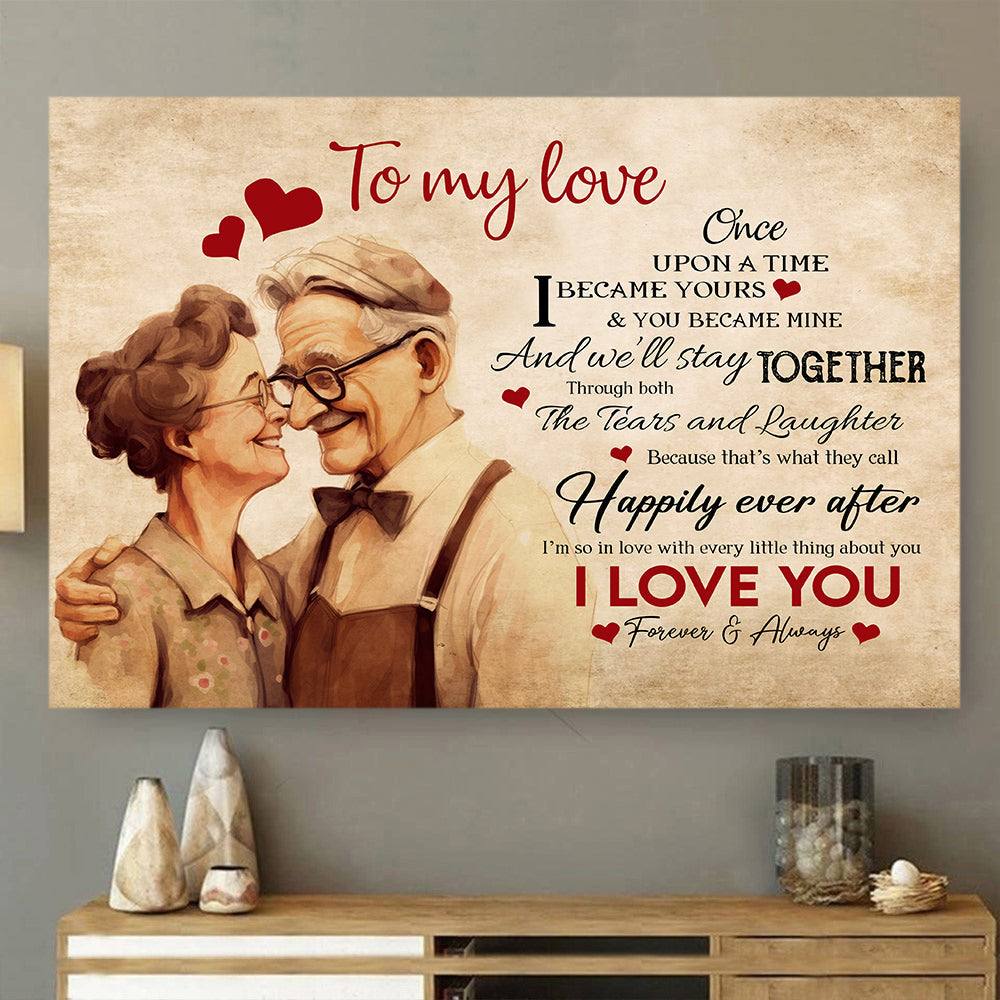 To My Love I Love You Forever Always, Valentine's Day Couple Canvas Painting, Love Wall Art Decor - Valentines Poster Gift