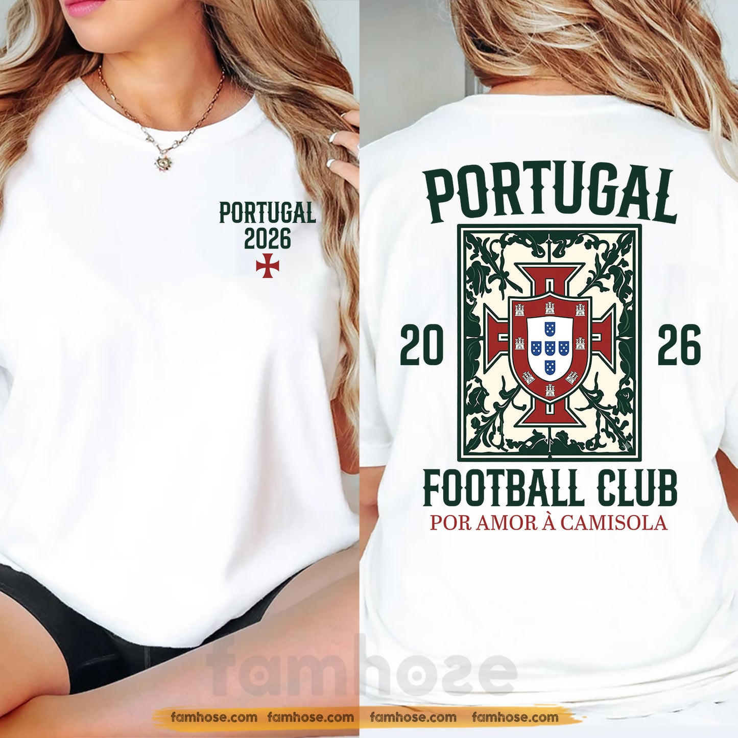 2026 Portugal Soccer Team Two-sided T-shirt, Por Amor À Camisola Sport Tees Gift For Portugal Soccer Team Lovers