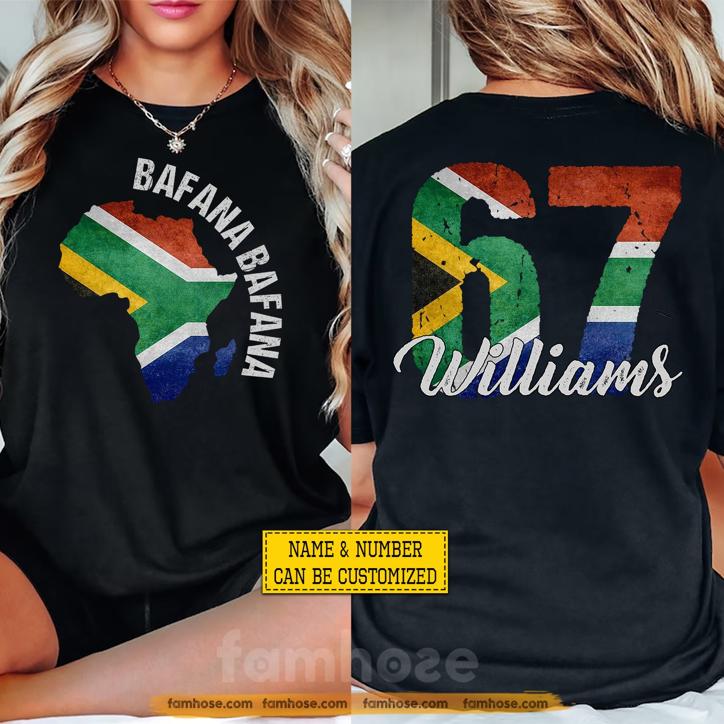 Personalized South Africa Soccer Team Two-sided T-shirt, Carry Your South African Roots Sport Tees Gift For South Africa Soccer Team Lover