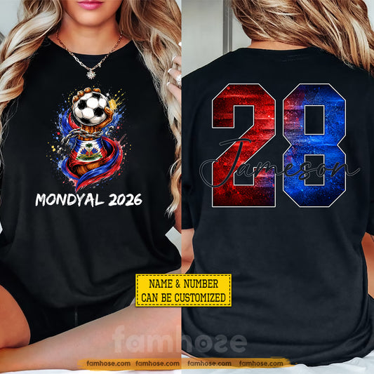 Personalized Halti Soccer Team Two-sided T-shirt, Haiti Pride Mondyal 2026 Sport Tees International Soccer Tournament 2026 Gift For Halti Soccer Team Lover