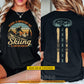 Funny Personalized Skiing First Day Of School Two-sided T-shirt, School Is Important Back To School Sport Tees, Student Gift For Skiing Lover