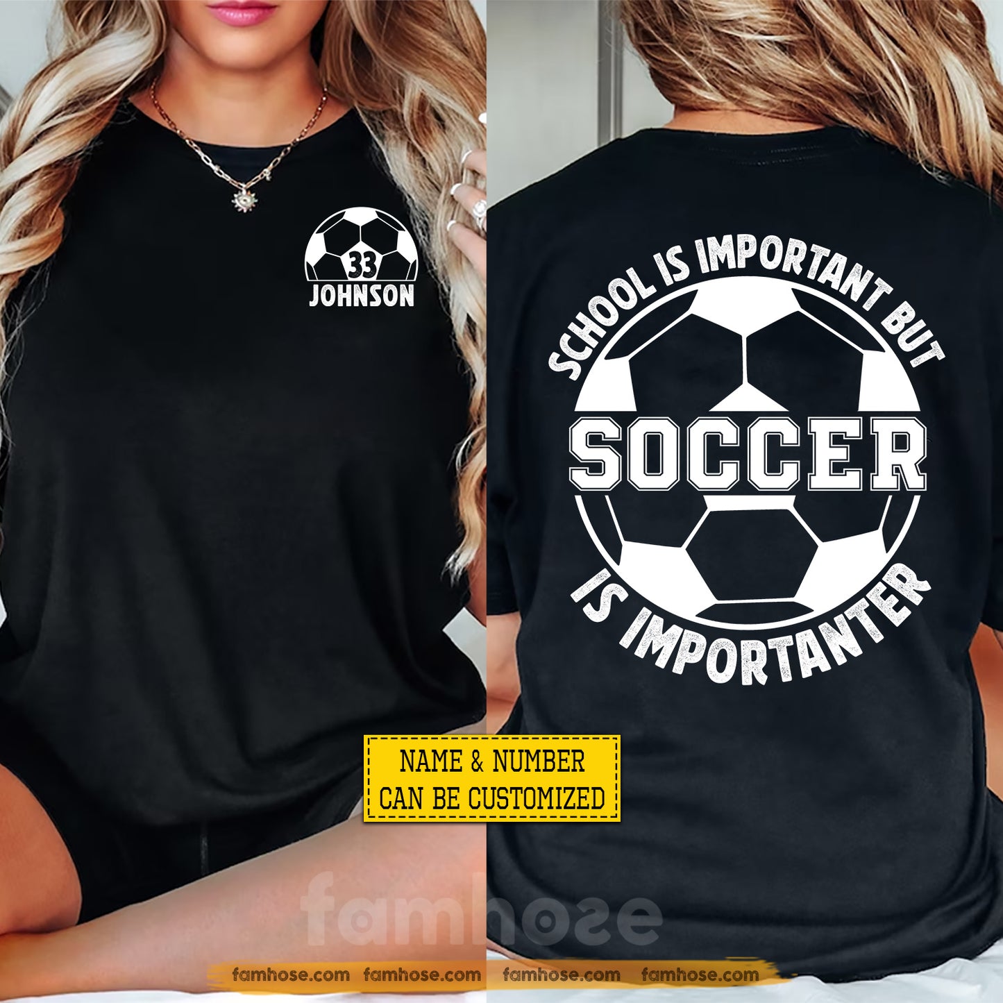 Funny Personalized Soccer First Day Of School Two-sided T-shirt, School Is Important Back To School Sport Tees, Student Gift For Soccer Lover
