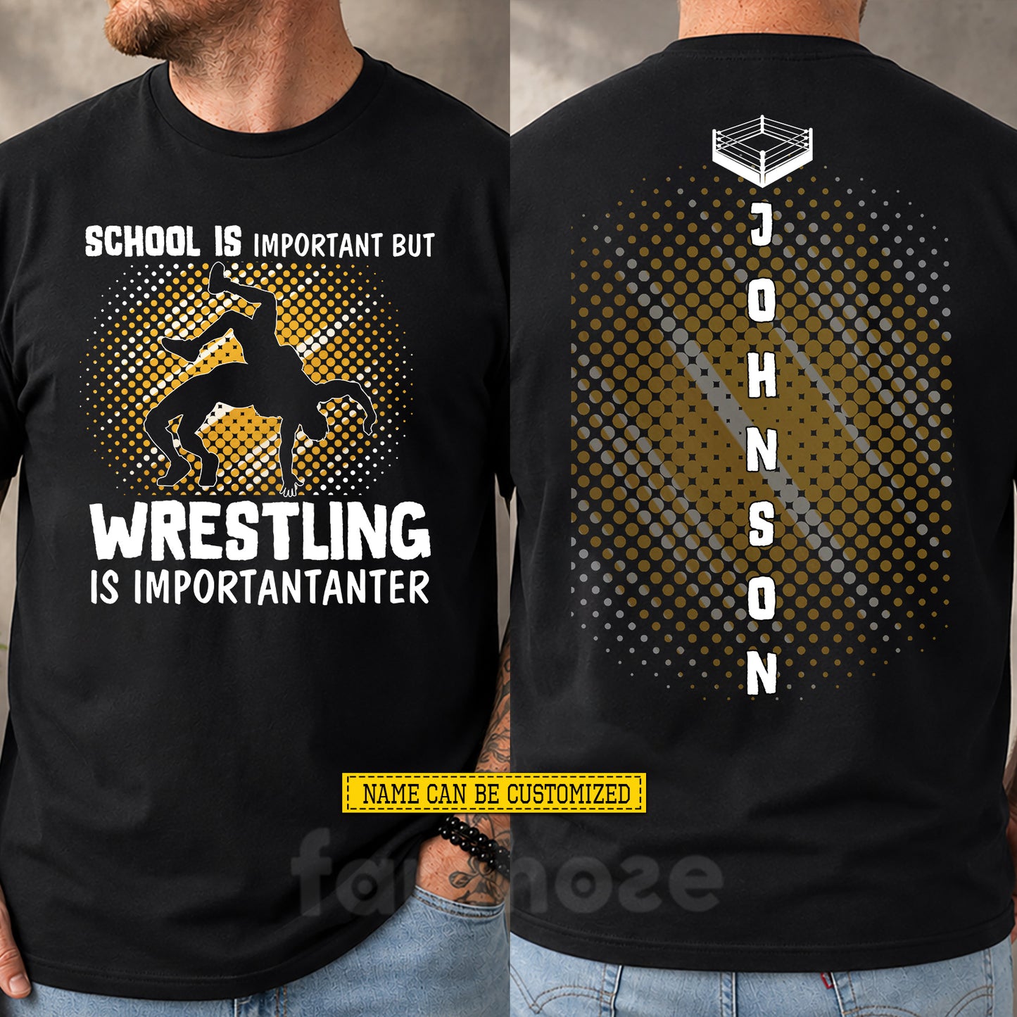 Funny Personalized Wrestling First Day Of School Two-sided T-shirt, School Is Important Back To School Sport Tees, Student Gift For Wrestling Lover