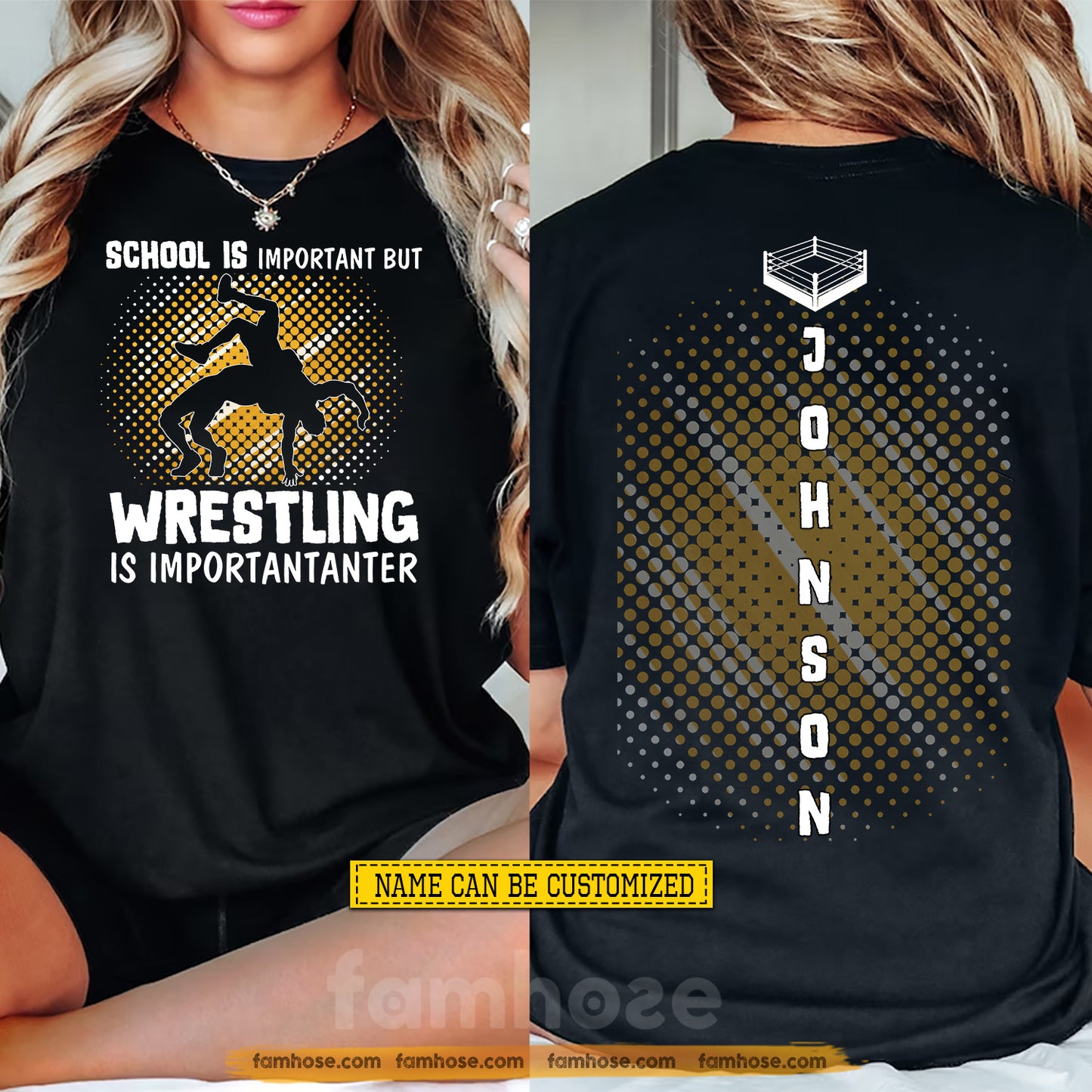 Funny Personalized Wrestling First Day Of School Two-sided T-shirt, School Is Important Back To School Sport Tees, Student Gift For Wrestling Lover