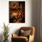 An Evening by the Hearth with Loved Ones Christmas Canvas Painting, Xmas Wall Art Decor - Christmas Poster Gift