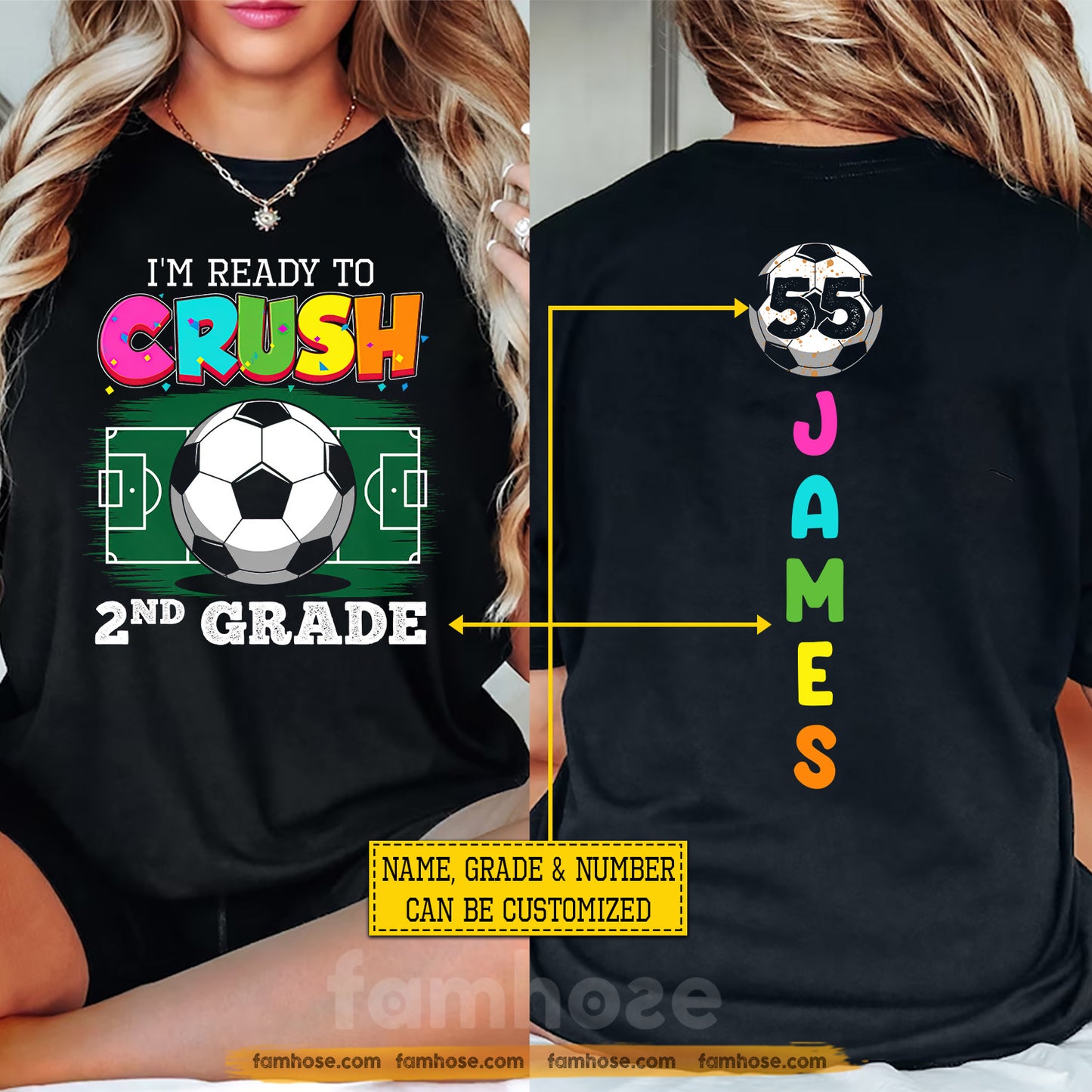 Personalized Soccer Back To School Kid Two-sided T-shirt, I'm Ready To Crush Pre-K Tees Elementary School Student Gift For Soccer Lover