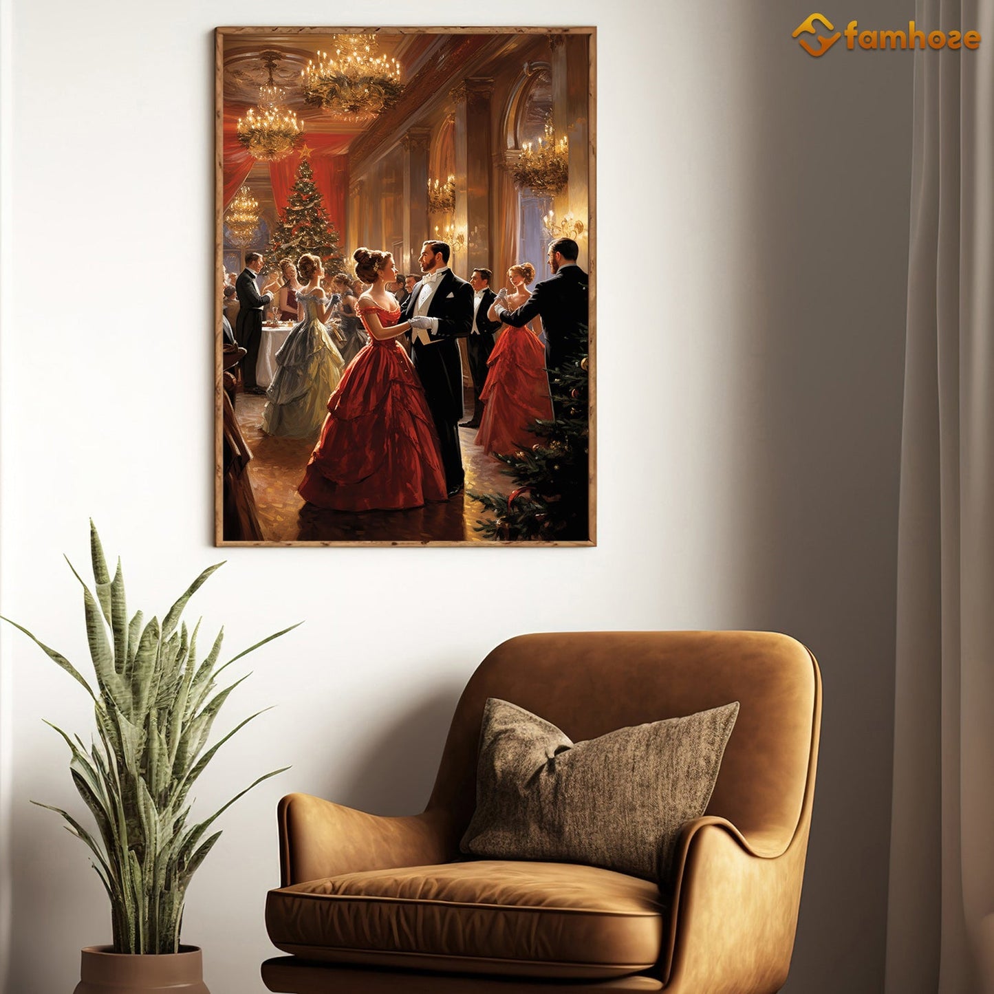 A Grand Christmas Ball An Evening of Elegance and Revelry, Victorian Christmas Canvas Painting, Xmas Wall Art Decor - Christmas Poster Gift