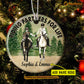 Christmas Horse Ornament, Riding Partners For Life Gift For Horse Lovers, Personalized Custom Circle Ceramic Ornament