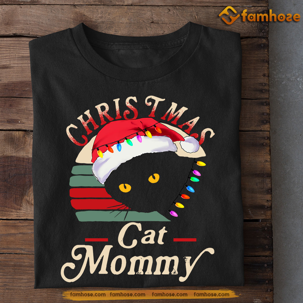 Vintage Cat Christmas T-shirt, Christmas Cat Mommy, Gift For Cat Lovers, Cat Tees, Cat Owners