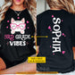 Cute Personalized Cat Back To School Two-sided T-shirt, Purrfectly Vibe Ready For Tees School Gift For Cat Lover