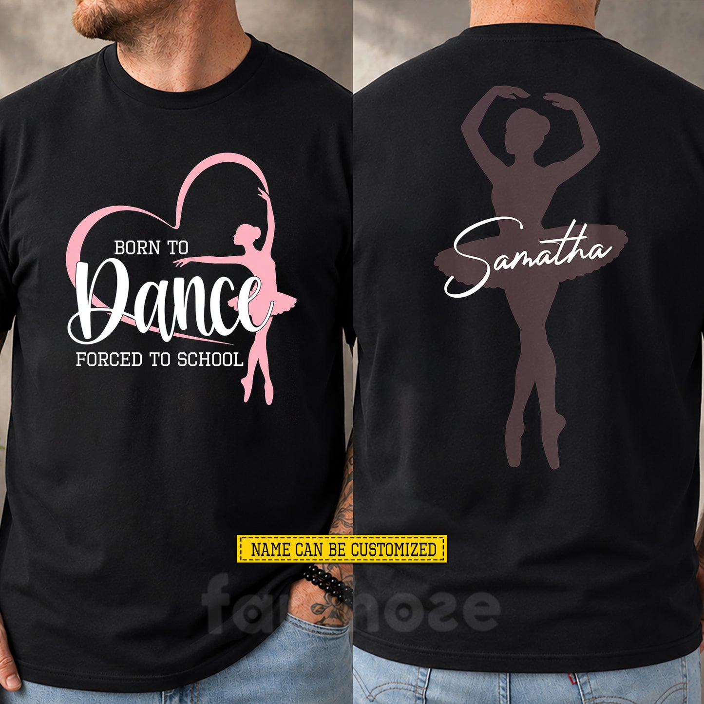 Funny Personalized Ballet First Day Of School Two-sided T-shirt, Born To Dance Back To School Tees, Student Gift For Ballet Lover