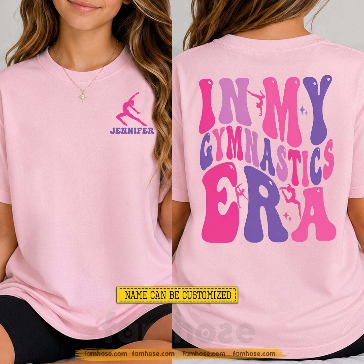 Personalized Gymnastics Girl Two-sided T-shirt, In My Gymnastics Era Sport Tees Gift For Gymnastics Lovers