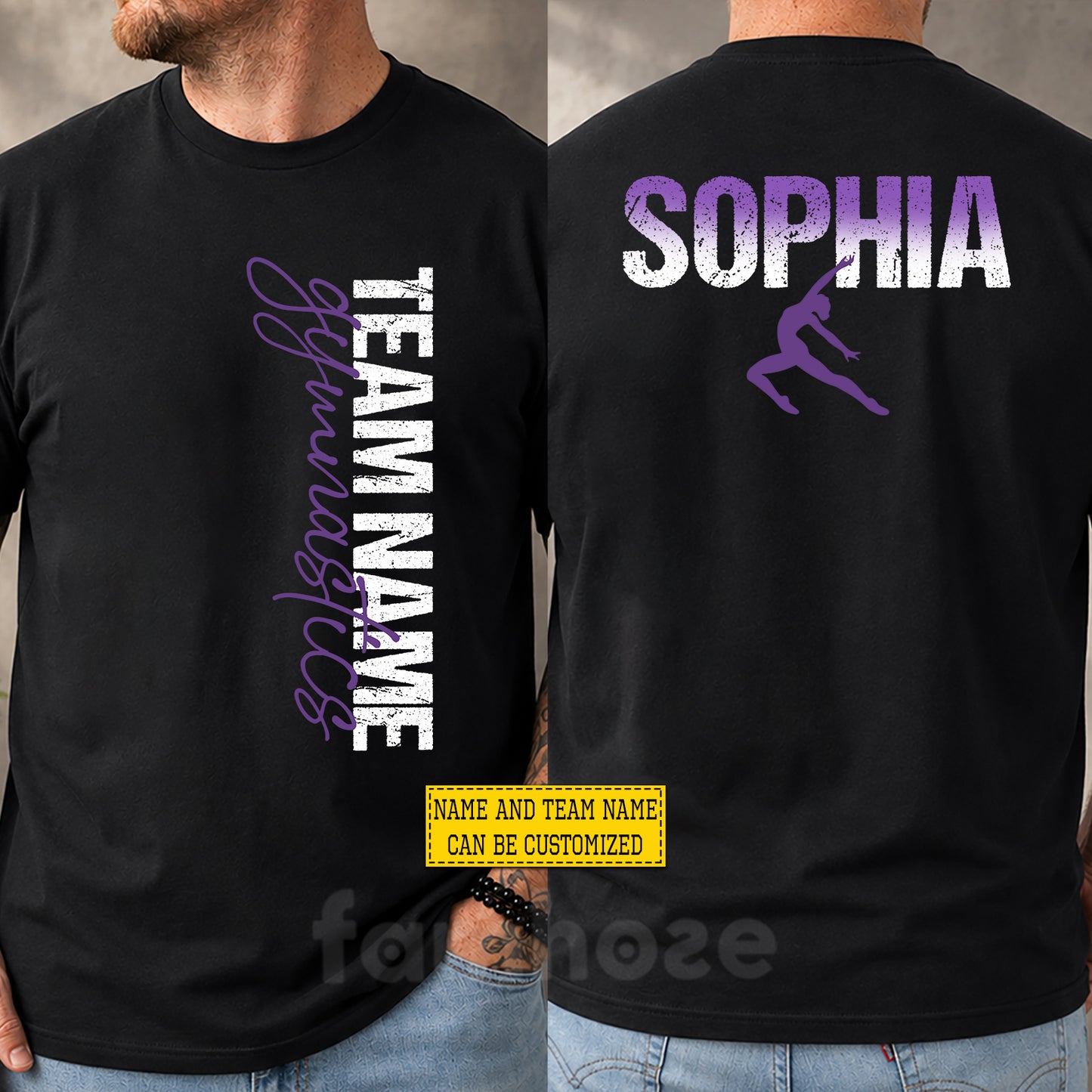 Personalized Gymnastics Girl Two-sided T-shirt, Built for Balance Born to Fly Sport Tees Gift For Gymnastics Lover